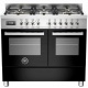 Aragaz Bertazzoni Profesional PRO1006MFEDXT, 100x60 cm, gaz, 6 arzatoare, 2 cuptoare electrice, inox