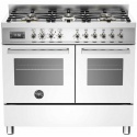 Aragaz Bertazzoni Profesional PRO1006MFEDBIT, 100x60 cm, gaz, 6 arzatoare, 2 cuptoare electrice, alb