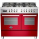 Aragaz Bertazzoni Profesional PRO1006MFEDART, 100x60 cm, gaz, 6 arzatoare, 2 cuptoare electrice, portocaliu