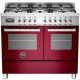 Aragaz Bertazzoni Profesional PRO1006MFEDROT, 100x60 cm, gaz, 6 arzatoare, 2 cuptoare electrice, rosu