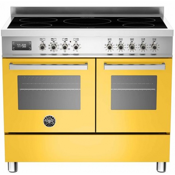 Aragaz Bertazzoni Profesional PRO1005IMFEDBIT, 100x60 cm, inductie, 5 zone gatit, 2 cuptoare electrice, alb