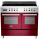 Aragaz Bertazzoni Profesional PRO1005IMFEDROT, 100x60 cm, inductie, 5 zone gatit, 2 cuptoare electrice, rosu
