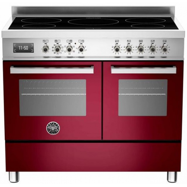 Aragaz Bertazzoni Profesional PRO1005IMFEDROT, 100x60 cm, inductie, 5 zone gatit, 2 cuptoare electrice, rosu