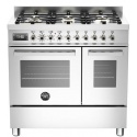 Aragaz Bertazzoni Profesional PRO906MFEDXT, 90x60 cm, gaz, 6 arzatoare, 2 cuptoare electrice, inox
