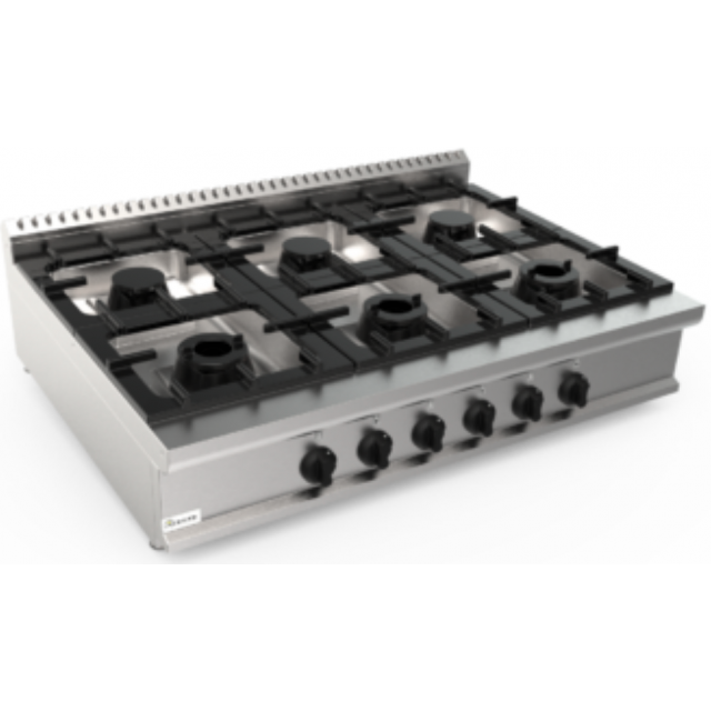 Aragaz profesional pe gaz CASTA LQ/CUG6BB.1P2M3G 36,7kW 1200x900x270h