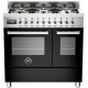 Aragaz Bertazzoni Profesional PRO906MFEDXT, 90x60 cm, gaz, 6 arzatoare, 2 cuptoare electrice, inox