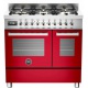 Aragaz Bertazzoni Profesional PRO906MFEDART, 90x60 cm, gaz, 6 arzatoare, 2 cuptoare electrice, portocaliu