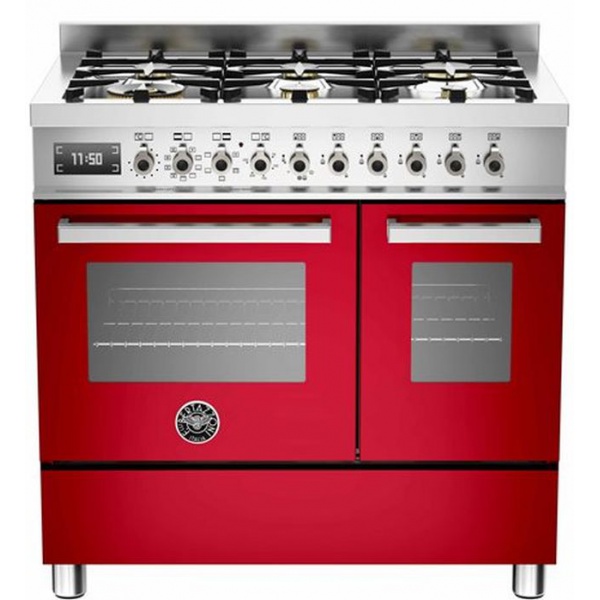 Aragaz Bertazzoni Profesional PRO906MFEDART, 90x60 cm, gaz, 6 arzatoare, 2 cuptoare electrice, portocaliu