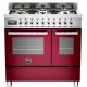 Aragaz Bertazzoni Profesional PRO906MFEDROT, 90x60 cm, gaz, 6 arzatoare, 2 cuptoare electrice, rosu