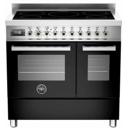Aragaz Bertazzoni Profesional PRO905IMFEDXT, 90x60 cm, inductie, 5 zone gatit, 2 cuptoare electrice, inox