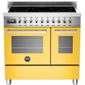 Aragaz Bertazzoni Profesional PRO905IMFEDGIT, 90x60 cm, inductie, 5 zone gatit, 2 cuptoare electrice, galben