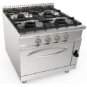 Aragaz profesional cu cuptor pe gaz CASTA LQ/CUG4NG.2P1M1G 28,5kW 800x900x850h