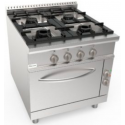 Aragaz profesional pe gaz cu cuptor electric CASTA LQ/CUG4NE.4G 29,6kW 800x900x850h