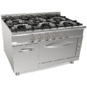 Aragaz profesional pe gaz cu cuptor electric CASTA LQ/CUG6NE.1P2M3G 36,7kW 1200x900x850h