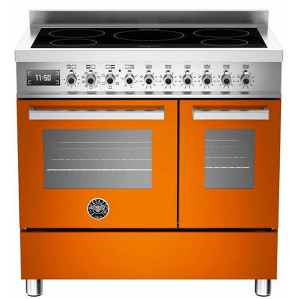 Aragaz Bertazzoni Profesional PRO905IMFEDGIT, 90x60 cm, inductie, 5 zone gatit, 2 cuptoare electrice, galben