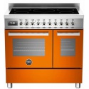 Aragaz Bertazzoni Profesional PRO905IMFEDART, 90x60 cm, inductie, 5 zone gatit, 2 cuptoare electrice, portocaliu