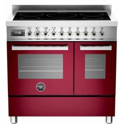 Aragaz Bertazzoni Profesional PRO905IMFEDROT, 90x60 cm, inductie, 5 zone gatit, 2 cuptoare electrice, rosu