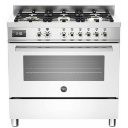 Aragaz Bertazzoni Profesional PRO906MFESNET, 90x60 cm, gaz, 6 arzatoare, cuptor electric, negru