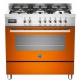 Aragaz Bertazzoni Profesional PRO906MFESGIT, 90x60 cm, gaz, 6 arzatoare, cuptor electric, galben