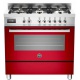 Aragaz Bertazzoni Profesional PRO906MFESART, 90x60 cm, gaz, 6 arzatoare, cuptor electric, portocaliu