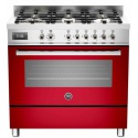 Aragaz Bertazzoni Profesional PRO906MFESROT, 90x60 cm, gaz, 6 arzatoare, cuptor electric, rosu