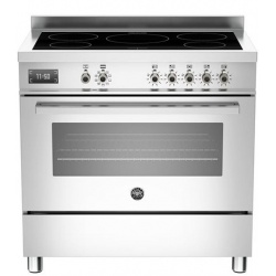 Aragaz Bertazzoni Profesional PRO905IMFEDXT, 90x60 cm, inductie, 5 zone gatit, 2 cuptoare electrice, inox