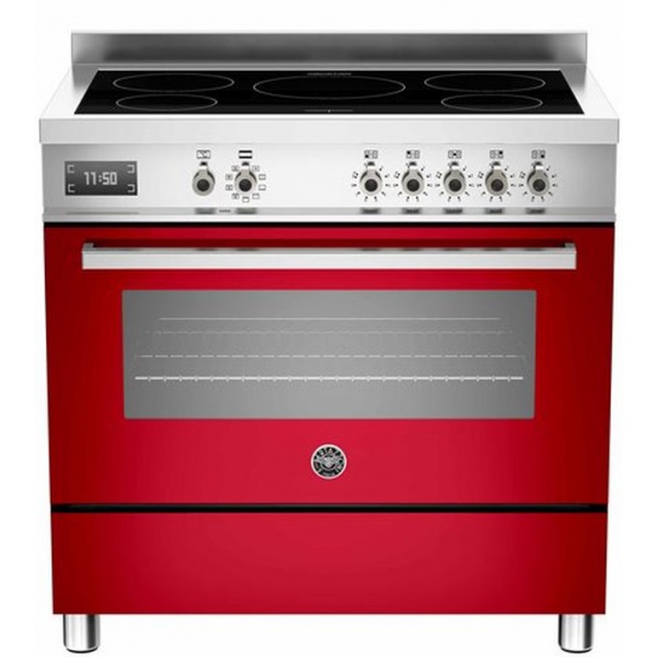 Aragaz Bertazzoni Profesional PRO905IMFESART, 90x60 cm, inductie, 5 zone gatit, cuptor electric, portocaliu