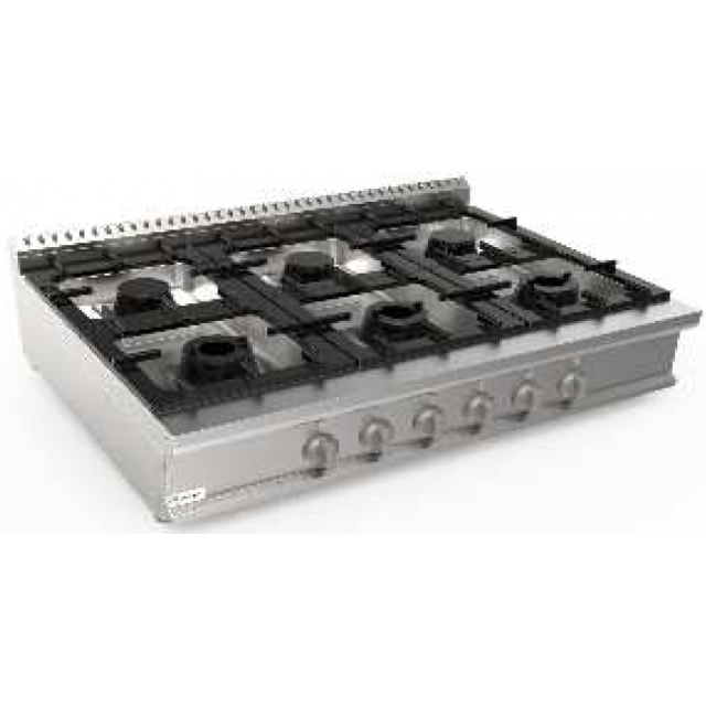 Aragaz profesional pe gaz CASTA LQ/KUG6BB.6G 44,4kW 1350x900x270h