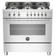 Aragaz Bertazzoni Profesional PRO906HYBSXT, 90x60 cm, gaz, 6 arzatoare, cuptor hibrid multifunctional, inox