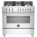 Aragaz Bertazzoni Profesional PRO906HYBSXT, 90x60 cm, gaz, 6 arzatoare, cuptor hibrid multifunctional, inox