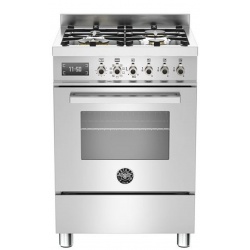 Aragaz Tecnogas P1X66M4VC, 60 cm, gaz, 4 arzatoare, grill, otel inoxidabil