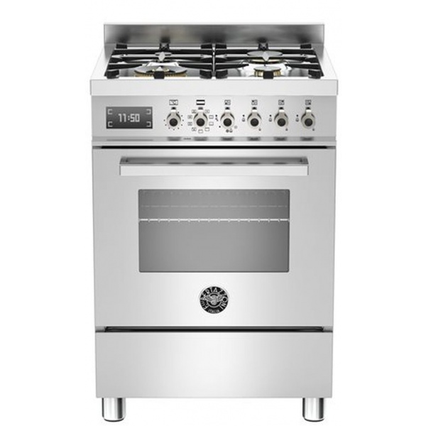 Aragaz Tecnogas P1X66M4VC, 60 cm, gaz, 4 arzatoare, grill, otel inoxidabil