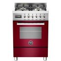 Aragaz Bertazzoni Profesional PRO604MFESVIT, 60x60 cm, gaz, 4 arzatoare, cuptor electric multifunctional, visiniu