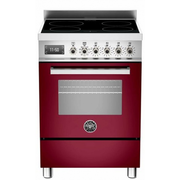 Aragaz Bertazzoni Profesional PRO604IMFESROT, 60x60 cm, inductie, 4 zone gatit, cuptor electric multifunctional, rosu