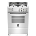 Aragaz Bertazzoni Profesional PRO604MFESXE, 60x60 cm, gaz, 4 arzatoare, cuptor electric multifunctional, inox