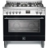 Aragaz Lofra VENEZIA PNMG96MFT/AEO, gaz, 90X60cm, 5 arzatoare, grill electric, timer, aprindere electronica, negru