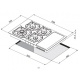 Aragaz Tecnogas P1X66M4VC, 60 cm, gaz, 4 arzatoare, grill, otel inoxidabil