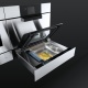 Sertar multifunctional, incorporabil BARAZZA 1CSEVG, 60x15 cm, sticla securizata neagra