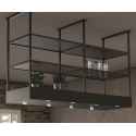 Hota de bucatarie BARALDI MENSOLA ISLAND B2 176x50 cm Neagra 900 m3/h