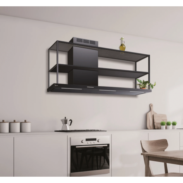 Hota profesionala BARALDI ELEA WALL B2 180x50 cm Neagra 900 m3/h