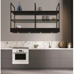 Hota profesionala BARALDI MENSOLA WALL B2 180x50 cm Neagra 900 m3/h