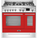 Aragaz LOFRA VENEZIA MFTE/AEO 90x60x85 / 90.5 cm Plita pe gaz 5 arzatoare 2 cuptoare electrice Rosu