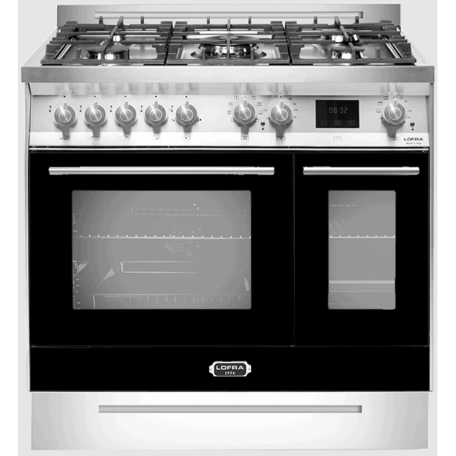 Aragaz LOFRA Dolcevita MFTE/AEO Venezia N 90x60x85 / 90.5 cm Plita pe gaz 5 arzatoare 2 cuptoare electrice Negru