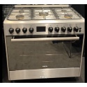 Aragaz LUXURIA Belle Epoque Gold LUX90E5S110 INOX 90/60 cm 5 arzatoare gaz (1 WOK) gratare fonta cuptor electric XXL 140 L