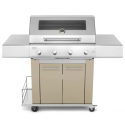 Gratar PIANETAGRILL PIANETAGRILL3 BEJ plită 750x450 mm și rafturi laterale