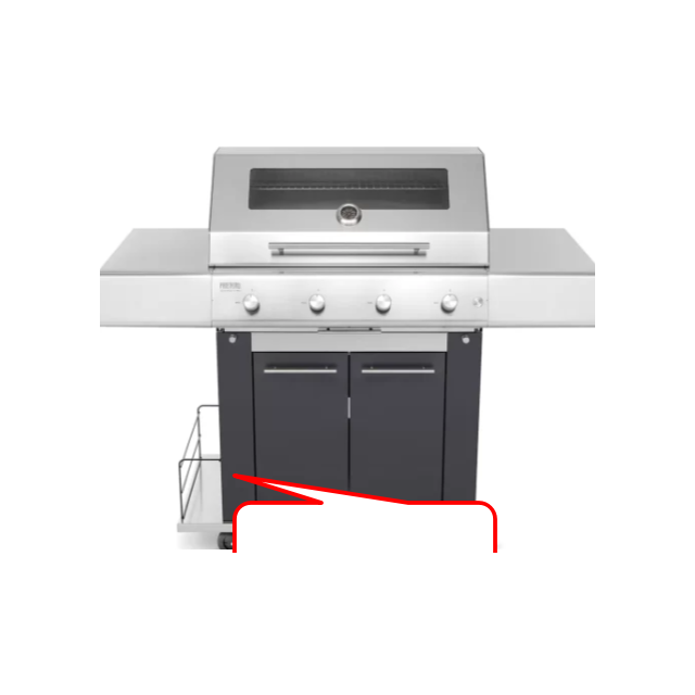 Gratar PIANETAGRILL PIANETAGRILL4 ANTRACIT plită 750x450 mm și rafturi laterale