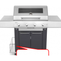 Gratar PIANETAGRILL PIANETAGRILL4 ANTRACIT plită 750x450 mm și rafturi laterale