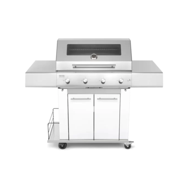 Gratar PIANETAGRILL PIANETAGRILL5 ALB plită 750x450 mm și rafturi laterale