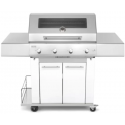 Gratar PIANETAGRILL PIANETAGRILL5 ALB plită 750x450 mm și rafturi laterale