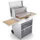 Gratar pe lemne PIANETAGRILL PIANETAGRILL46 GRI două tăvi laterale detașabile, compartiment dublu pentru lemn/accesorii și capac